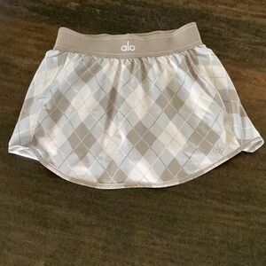 ALO Yoga Argyle SKORT XXS- Gray/blue EUC